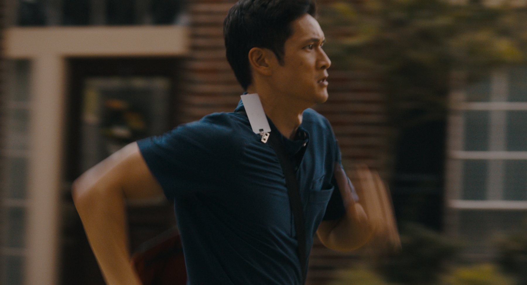 Sam running to a call